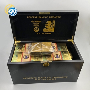 1200 pièces de billets de banque zimbabwéens de cent quintillions de dollars plaqués or 24 carats avec boîte pour collection et cadeaux - Product Image 1
