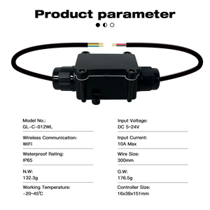 Controlador LED Inteligente ESP32 <span class=keywords><strong>WLED</strong></span> IP65 a Prueba de Agua, Control por Aplicación, Sincronización de Música por Píxeles SPI, Controlador de Tiras LED de Color de Ensueño para Exteriores - Product Image 6