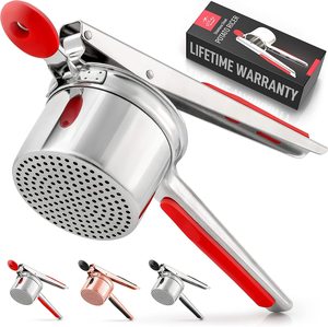 Triturador de patatas de acero inoxidable de servicio pesado mejorado con 3 discos intercambiables - Product Image 3