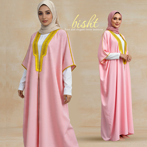 Abito da Sposa <span class=keywords><strong>Arabo</strong></span> Palestinese Rosa <span class=keywords><strong>Abaya</strong></span> Donna Bisht per Addio al Nubilato Dubai 2026 <span class=keywords><strong>Vestito</strong></span> da Sera di Lusso Donna - Product Image 2