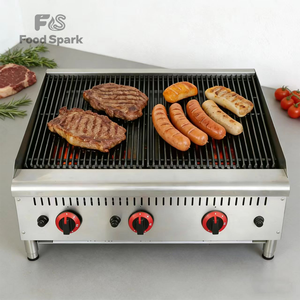 Equipo de Cocina Comercial, Parrilla de <span class=keywords><strong>Gas</strong></span> con Superficie de Piedra Volcánica <span class=keywords><strong>para</strong></span> Asar Filetes y Carnes <span class=keywords><strong>a</strong></span> la Parrilla - Product Image 1