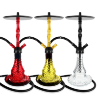 Ensemble de chicha classique de luxe avec plusieurs tuyaux, design métallique moderne et minimaliste, chicha et chisha de style libre pour le voyage