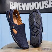 Sandales de plage décontractées pour hommes, en cuir respirant, confortables, multicolores, style bateau, pour les loisirs en plein air