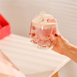 Mignon verre à motif de patte de chat pour thé, café, lait, whisky, avec design de patte de chat - Product Image 4