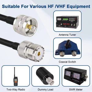 Pl259 UHF Nam để UHF nữ rg316 RF cáp đồng trục 50 ohm tổn thất thấp CB Antenna Extention Coax Cable cho ham ăng-ten Radio - Product Image 5