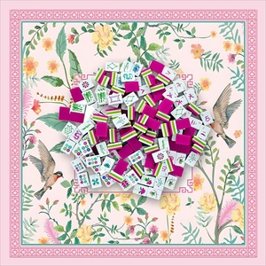 Set di Mahjong Americano di Lusso da 160 Pezzi, Portatile, con Tessere in Acrilico Intagliato a 4 Strati, Tappetino in Gomma con Motivo Rosa, Pronto per la Spedizione - Product Image 1