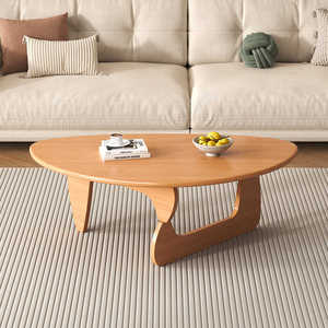 Japanese Style Solid Wood <b>Coffee</b> <b>Table</b> Modern Minimalist Oval Shape For Living Room <b>Small</b> Apartment Use - Product Image 3