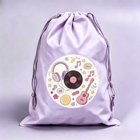 Sac de sport portable pour enfants, en tissu non tissé, avec cordon de serrage, motif dessin animé, logo personnalisé, recyclable, toucher doux, matière respirante