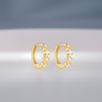 Boucles d'oreilles CANNER en argent sterling 925 avec étoiles à quatre branches et à huit branches en zircon, boucles d'oreilles à chaîne florale pour femmes