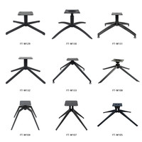 Pieds de chaise en fer pour meubles en gros, base de chaise de bureau pivotante moderne, accessoires de chaise, alliage d'aluminium réglable