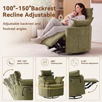 Fauteuil inclinable électrique à dossier haut avec fonction de balancement, port de charge USB, support pour téléphone et repose-pieds pour salon