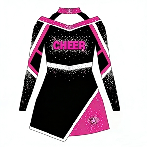 Crea Tu Propio Diseño de Uniformes de Animadoras, Uniforme de Animadoras con Cuello Halter para Jóvenes y Adultos, Diseño Personalizado con Pedrería Brillante - Product Image 3