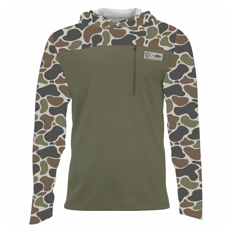 Camisas de manga longa para homens, roupas de pesca camufladas de secagem rápida, com desenho personalizado, camisas camufladas para pescar, seu próprio desempenho