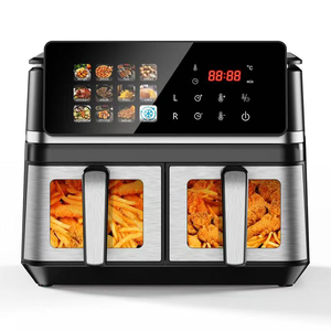 New Square Modern Digital <b>Control</b> 10L Double Basket Air Fryer Colorful Dual Basket Air Fryer for Household 1. 360. Rapid Air Cir - Product Image 4