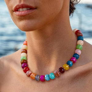 Fabrik-Großhandel CE-Zertifizierte Sommer-Strand Vergoldete Böhmische Kugel-Perlen-Halskette für den Sommer - Product Image 3