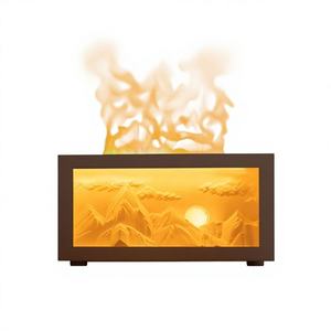 Nuevo humidificador portátil de escritorio New Trend 5V Snow Mountain Sunshine Spray con cambio de color, difusor de aroma con efecto de llama y luz nocturna. - Product Image 6