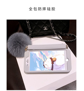 Funda de teléfono con cadena de lujo <span class=keywords><strong>y</strong></span> Bola de pelo, para <span class=keywords><strong>iPhone</strong></span> 14, 13, 12, <span class=keywords><strong>11</strong></span> Pro, Max, X, XR, XS, Max, 7, 8 Plus - Product Image 3