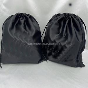 Bolsa de satén negra de lujo personalizada con cordón para gorras, sombreros, sujetadores, ropa interior y embalaje de viaje - Product Image 1