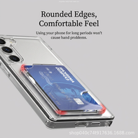 Porte-cartes magnétique transparent à emplacements pour Samsung, ne bloque pas l'appareil photo, aimant puissant, accessoires de téléphone antichoc