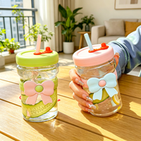 Meilleures ventes : Gobelet en verre coloré avec paille, portable, pour fêtes en extérieur, souvenirs de mariage, cadeaux, bouteille d'eau en verre, vente en gros