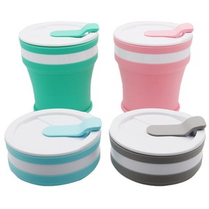Taza de café plegable de silicona de 350 ml, portátil, plegable, con tapa, de calidad alimentaria, para uso en la oficina, el hogar o como regalo. - Product Image 1