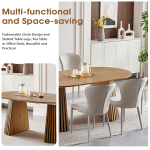 Table à manger ovale rustique de luxe <span class=keywords><strong>en</strong></span> chêne avec piétement <span class=keywords><strong>en</strong></span> bois et ensemble de chaises 2025 – Table extensible <span class=keywords><strong>en</strong></span> bois pour 6, 8 ou 10 personnes - Product Image 3