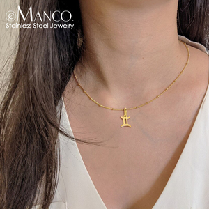 Collar de Constelación con Cadena de Caja eManco, 12 Horóscopos, Joyería Clásica de Acero Inoxidable para Compromiso, Accesorios Unisex DIY, 48 Horas - Product Image 1
