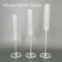 Porte-bougie en acrylique de haute qualité - Transparent, moderne, centre de table de mariage, lumière LED, durable, 30-140 cm, personnalisable
