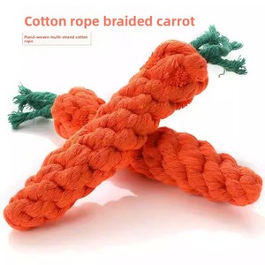 Jouet à mâcher pour chien en forme de carotte, vente en gros, jouets à mâcher en corde de coton tressée à la main pour chiens - Product Image 3