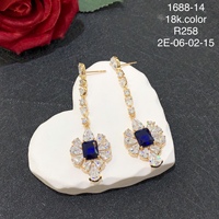 Pendientes Colgantes de Lujo XUPING Jewelry Jingjing con Circonita Sintética, Baño de Oro de 18K, Diseño de Corazón, Flor y Óvalo, para Fiestas y Bodas