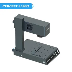 Perfecte Laser --- PEDB-90 Rode En Blauwe Dubbel-Licht Draaibare Automatische Doe-Het-Zelfklede Metalen Lasermarkeermachine