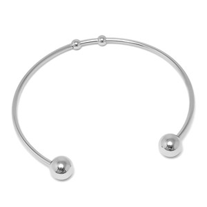 Stainless Steel <b>Ball</b> Cuff <b>Bracelet</b> Adjustable Opening Simple Style Jewelry Accessory - Product Image 5