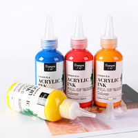 Encre encre acrylique étanche, disponible en 28 couleurs, blanc, argent et noir, 10 ml, 120G, bouteille d'encre, recharge