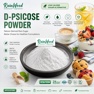 Poudre de D-Psicose Rainwood, Allulose, Ingrédient de Sucre Rare, Édulcorant pour la Réduction du Sucre et la Formulation <span class=keywords><strong>Alimentaire</strong></span> - Product Image 1