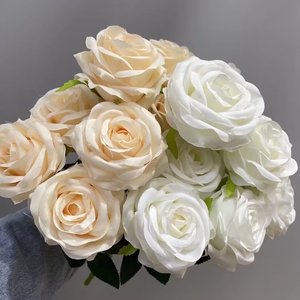 Ramo de Rosas Artificiales de Seda de Alta Calidad con 9 Cabezas, Flores Personalizadas para Decoración de Bodas, Flores para Novias - Product Image 5