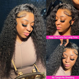 180% Density Raw Brazilian Water <strong>Wave</strong> Curly Transparent Lace Wig 40 Inch Curly Wholesale Virgin Human Hair Full Lace Curly Wig - Product Image 3