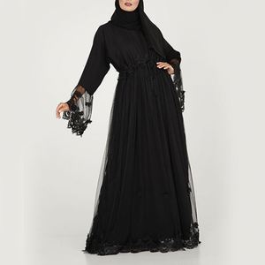 Moda in pizzo moderno musulmano Thobe per le donne morbido Bisht arabo Jubah <span class=keywords><strong>Nida</strong></span> con il nuovo modello Abaya - Product Image 2