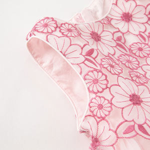 DB2235578戴夫贝拉夏季女婴可爱网眼公主裙儿童女童紫色花朵刺绣装饰连衣裙 - Product Image 5