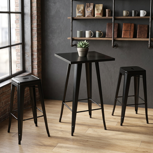 Modern High Quality Wood Metal <b>Bar</b> <b>Table</b> Sturdy Construction <b>Dining</b> <b>Table</b> Sets for Hotel Home <b>Bars</b> Kitchen Islands Coffee Shops - Product Image 2