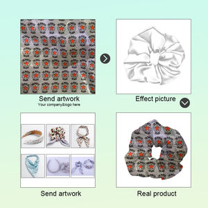 SC3040C Groothandel op maat bedrukte logo satijnen haarbandjes, op maat gemaakte scrunchies, gepersonaliseerd patroon, bedrukte <span class=keywords><strong>scrunchie</strong></span> - Product Image 3