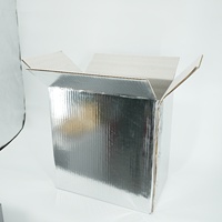 Boîte d'expédition isotherme en carton ondulé personnalisée, boîte d'emballage thermique en aluminium pour la livraison de produits alimentaires en chaîne du froid