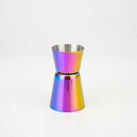 Ensemble de shaker à cocktails transfrontalier 6 pièces en acier inoxydable (304) dégradé, comprenant une cuillère de bar, un jigger et un passoire