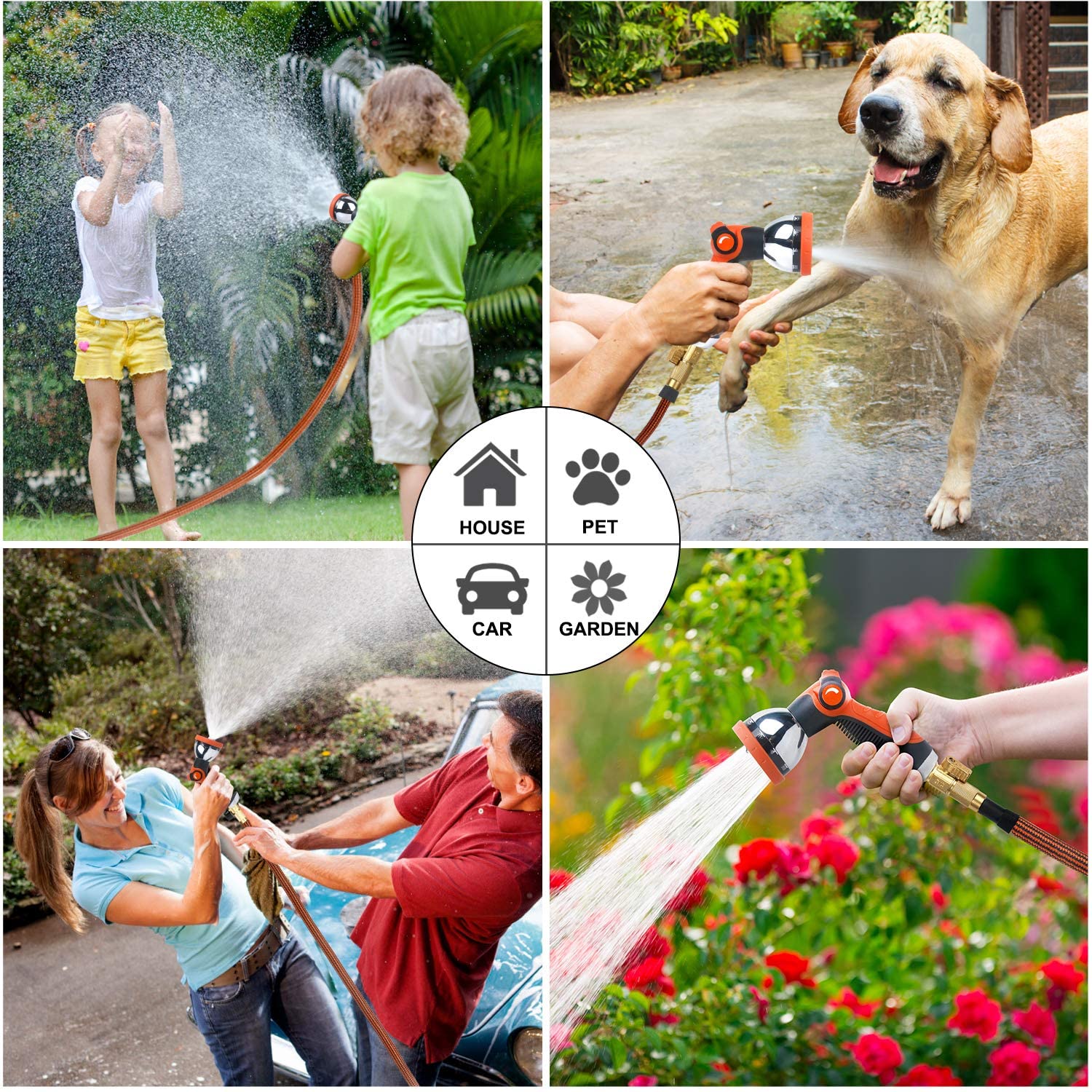 Triple latex core extra durable 3750D flexible expandable magic retractable garden water hose pipe