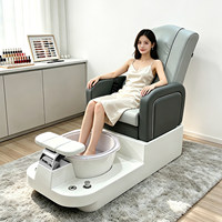 Fauteuil de massage électrique inclinable pour pédicure, idéal pour salon de manucure, avec fonctions d'extension de cils et de lavage des pieds