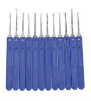 Ventes chaudes 12 pièces Kit de crochetage de serrures avec poignée bleue et noire Outil d'extraction de clés