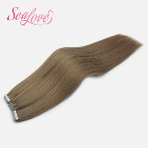 Extensioni per capelli umani Remy marroni da 22 pollici a doppia trama, senza perdita di capelli, con nastro adesivo, per salone - Product Image 4