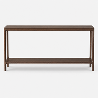 Table console de luxe artisanale, élégante, aux coins arrondis et aux lignes droites épurées, pour les entreprises de design de villas