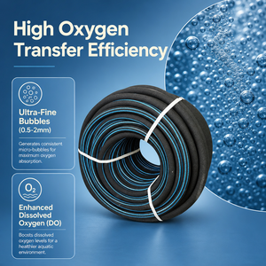 Tubo de Aireación con Liberación de Burbujas, Manguera de Burbujas Ultrafinas de Alta Transferencia de Oxígeno para Piscicultura y Acuicultura de Peces y Camarones - Product Image 1