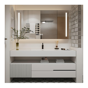 Hotel Wall Mount <strong>Wood</strong> <strong>Bathroom</strong> <strong>Cabinet</strong> Vanity Customized with Mirror 42 Inch Modern Waterproof <strong>Cabinet</strong> - Product Image 6