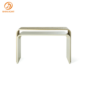 <span class=keywords><strong>Console</strong></span> moderne de luxe avec design de cascade incurvée intégré et finition texturée <span class=keywords><strong>exotique</strong></span>, mobilier haut de gamme pour entrée et hall d'hôtel - Product Image 3